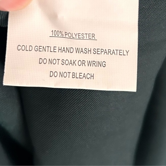 Selfie Leslie halter tie neck forest green draped silky mini dress - Picture 8 of 8